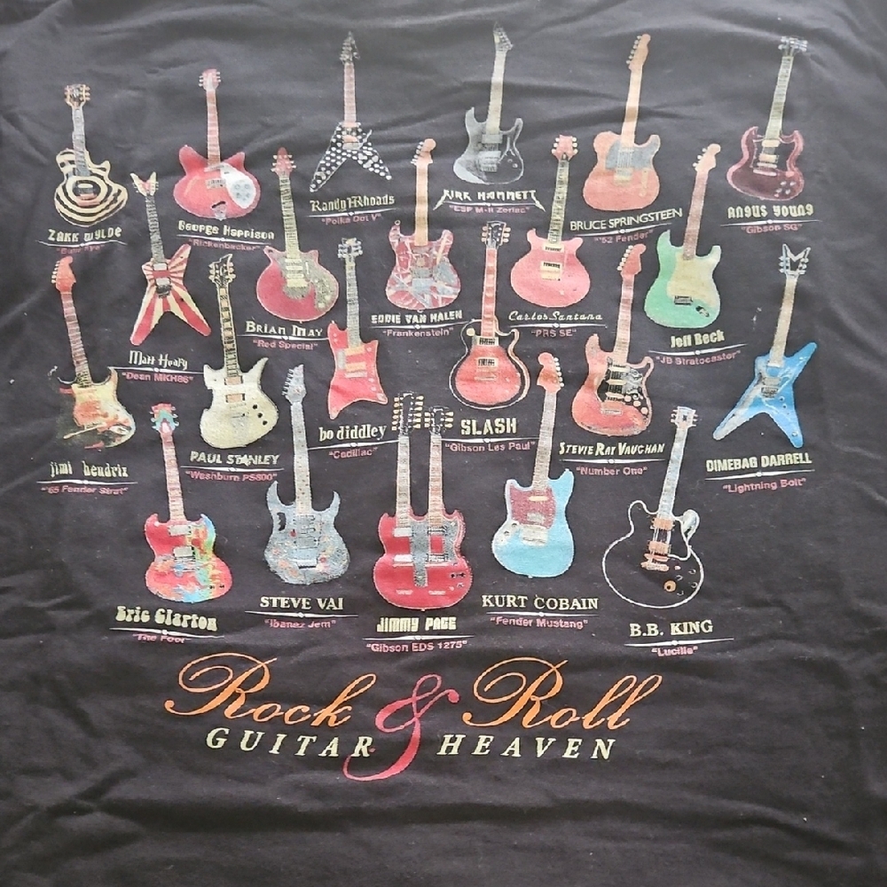Black and Red Rock & Roll Guitar Tees